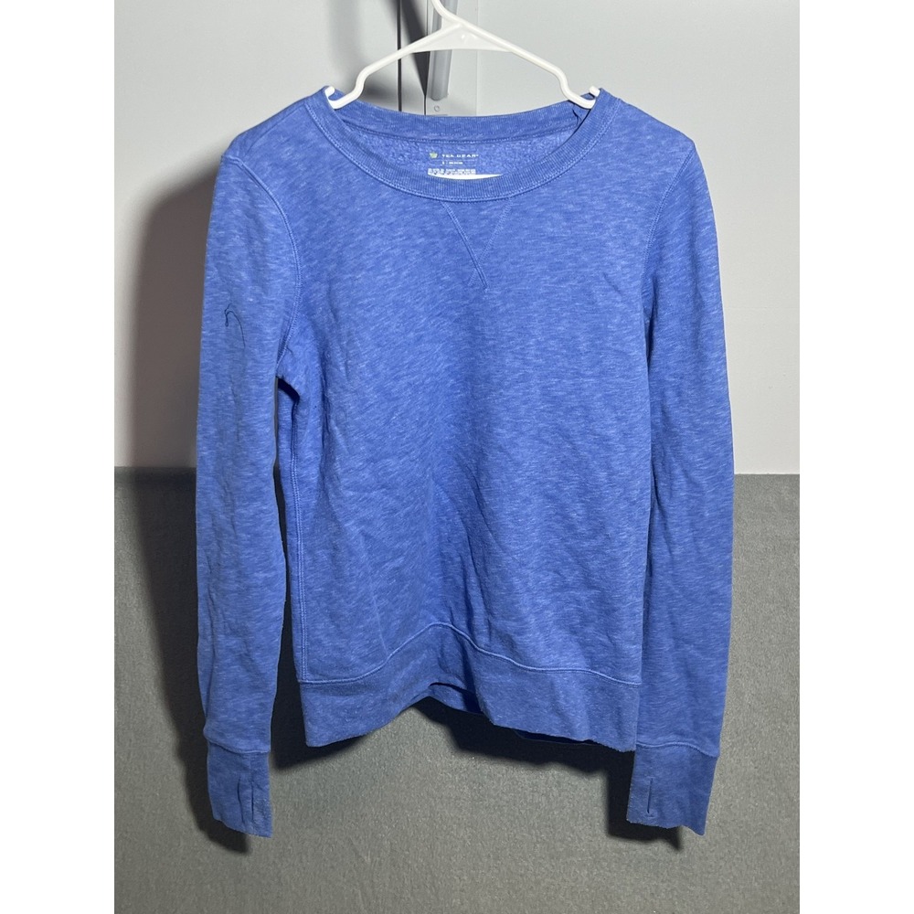 Tek Gear Women's Blue Heathered Crew Neck Activewear Sweatshirt Size S